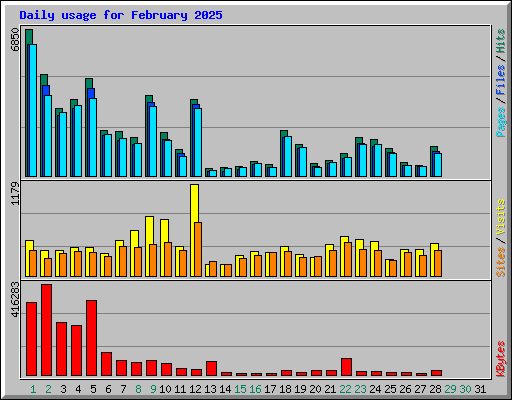 Daily usage for February 2025