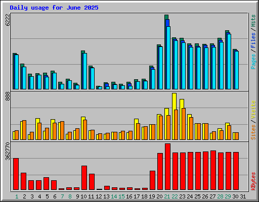 Daily usage for June 2025