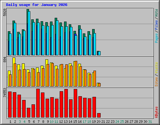 Daily usage for January 2026