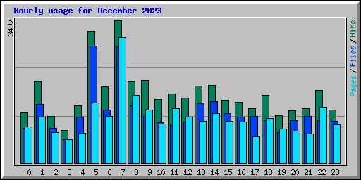 Hourly usage for December 2023